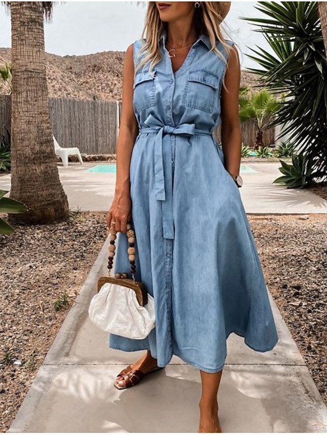 light blue shirt dress womens