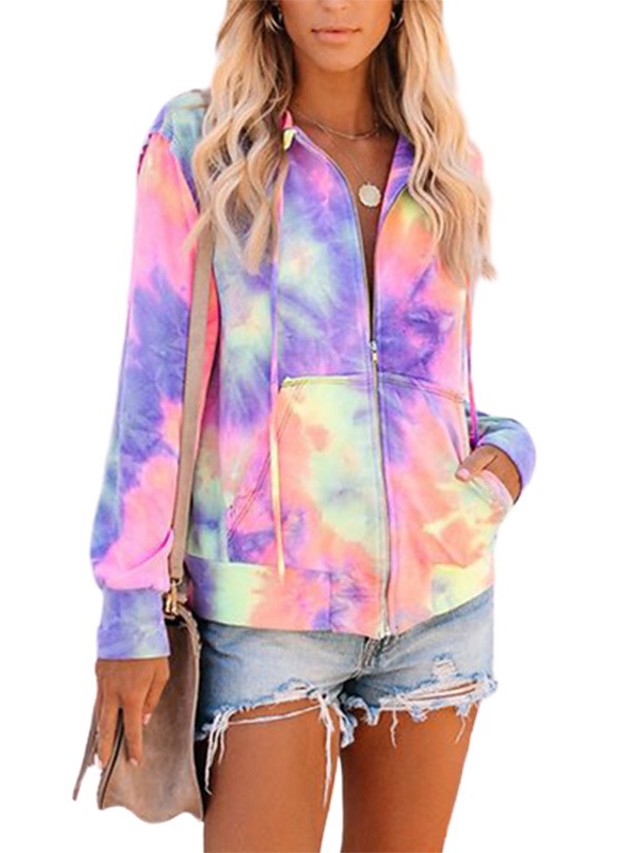 purple tie dye zip up hoodie