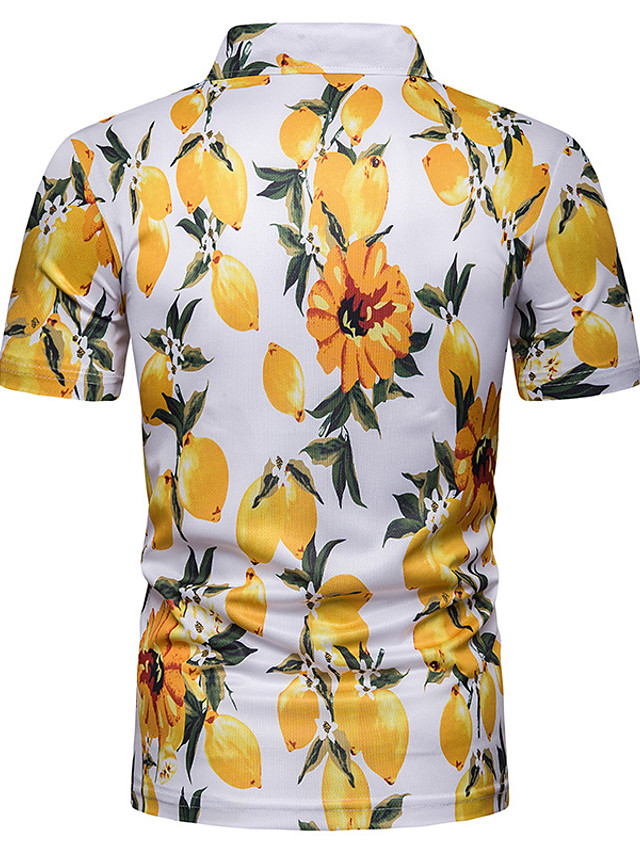 Men's Polo Graphic Short Sleeve Daily Tops Yellow 8110911 2021 – $24.16