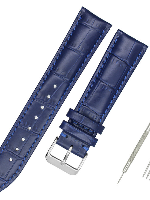 Genuine Leather Leather Calf Hair Watch Band Black White Blue Other 17cm 6 69 Inches 19cm 7 48 Inches 1 2cm 0 47 Inches 1 3cm 0 5 Inches 1 4cm 0 55 Inches 21 19 79