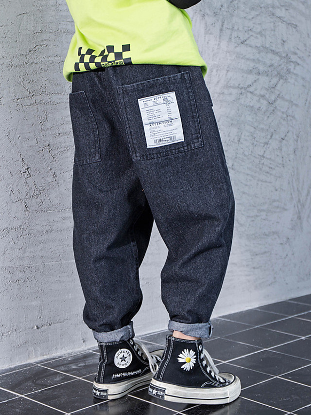 Kids Boys' Jeans Solid Colored Basic Streetwear Blue 8310374 2021 – $23.09