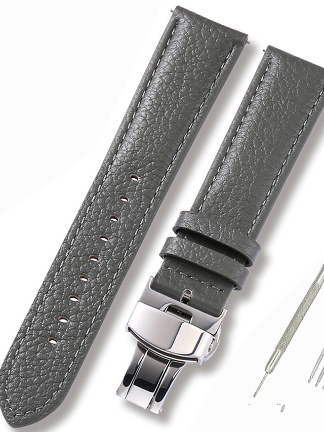 Genuine Leather Leather Calf Hair Watch Band Grey 17cm 6 69 Inches 18cm 7 Inches 19cm 7 48 Inches 1cm 0 39 Inches 1 2cm 0 47 Inches 1 3cm 0 5 Inches 21 18 69