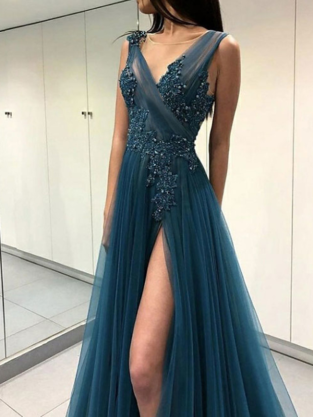 plunging neckline formal dress