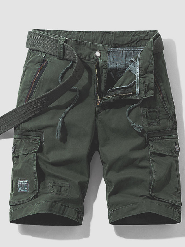 Herr Shorts Cargoshorts Shorts Byxor Enfärgad ArmyGreen Svart Kaki