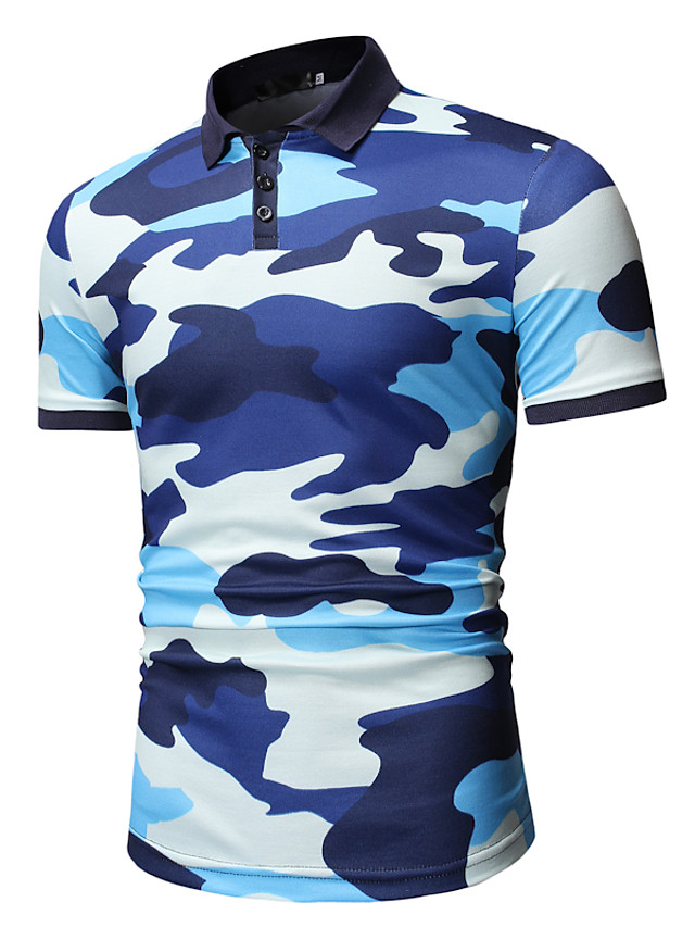 Men's Golf Shirt Tennis Shirt Other Prints Camo / Camouflage Short ...