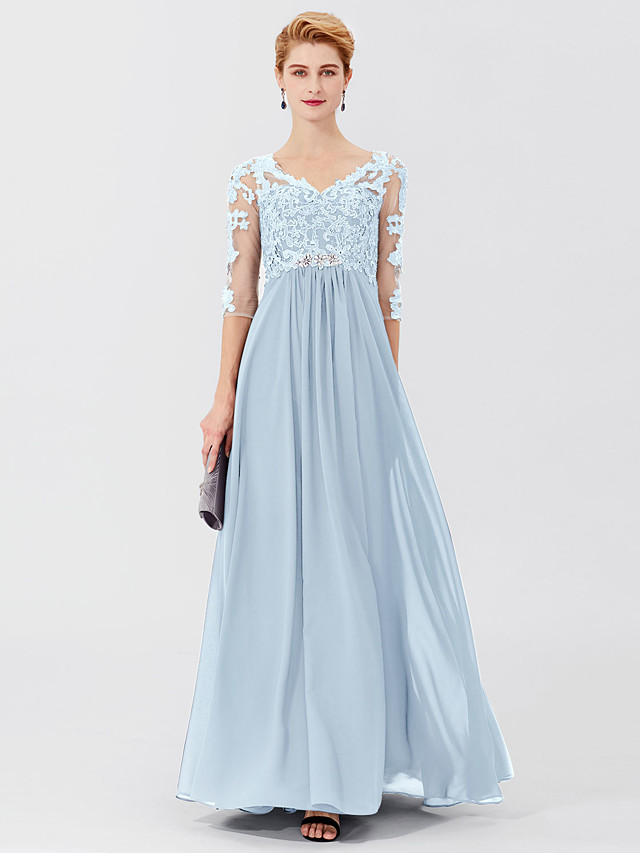 Vestido de Gala Corte A Vestido de Madrina Talla Grande Elegante Escote