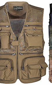 Heren Vissersvest Casual Outdoor Vest Safari Vissen Reizen Foto Cargo Vest Jas Meerdere Zakken (Color : Khaki, Size : 3XL
