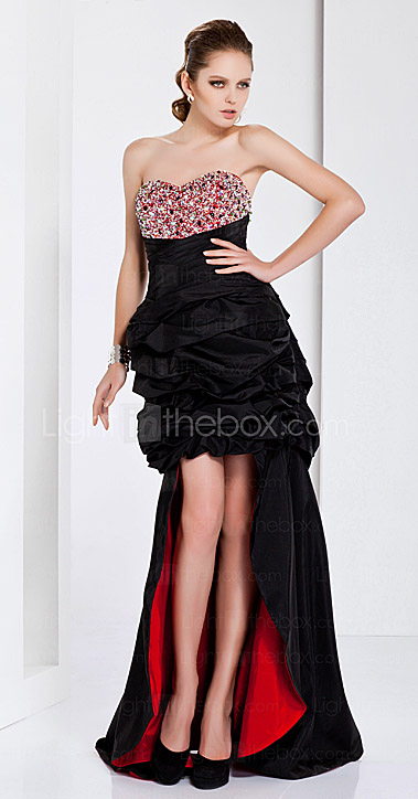 High Low A-line Sweetheart Asymmetrical Taffeta Evening Dress 291254 ...