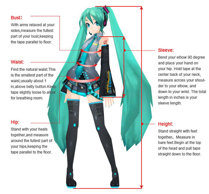 Images Of Anime Bust Size Chart
