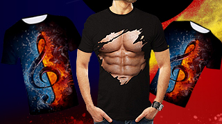 Tricou cu Imprimeu 3D de Bărba...