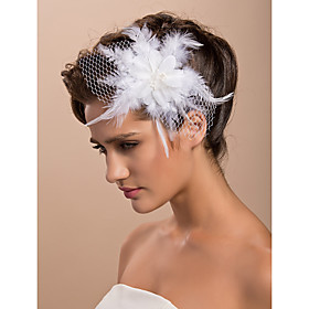 Gorgeous Tulle Feather Wedding Bridal Flower/ Corsage/ Headpiece