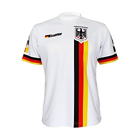 Malciklo Men's Women's Short Sleeve Cycling Jersey Polyester White Germany Champion National Flag Bike Tee Tshirt Jersey Top Mountain Bike MTB Road Bike Cyclin