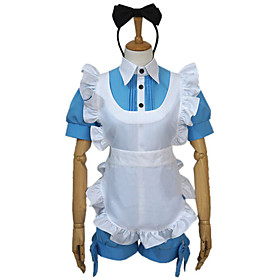 Inspired by Black Butler Maid Costume Ciel Phantomhive Anime Cosplay Costumes Japanese Cosplay Suits Patchwork Top Headpiece Apron For Women's / Shorts / Bow /