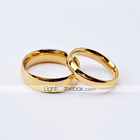 Couple Rings Classic Golden Black Titanium Steel Gold Plated Love Friendship Ladies Simple Simple Style / Women's / Band Ring