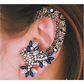 Women's Ear Cuff Bird Luxury Fashion Rhinestone Earrings Jewelry Silver For Party Wedding Casual Daily