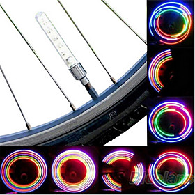 LED Bike Light Valve Cap Flashing Lights Wheel Lights Mountain Bike MTB Bicycle Cycling Waterproof Portable Warning Easy to Install Cell Batteries Battery Cycl