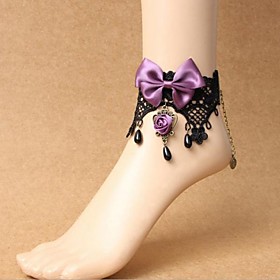 Bowknot Chain Anklet Decorative Accents for Shoes One Piece