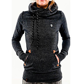 Femme Grossesse Sweat à capuche Couleur Pleine Mao du quotidien Décontractée Pulls Capuche Pulls molletonnés Bleu marine Noir Rose