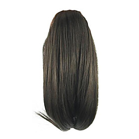 Clip In / On Ponytails Afro Ponytail / Non-slip Gripper Human Hair Hair Piece Hair Extension Straight / Natural Black