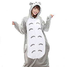 Adults' Kigurumi Pajamas Cat Totoro Animal Onesie Pajamas Coral fleece Gray Cosplay For Men and Women Animal Sleepwear Cartoon Festival / Holiday Costumes / Le