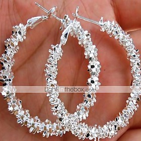 Women's Hoop Earrings Machete Ladies Elegant Bohemian Fashion Druzy Boho Earrings Jewelry White For Wedding Casual Daily Masquerade Engagement Party Prom