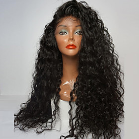 Synthetic Lace Front Wig Curly Curly Side Part Lace Front Wig Long Light Brown Medium Brown Jet Black Dark Brown Natural Black Synthetic Hair Women's Heat Resi