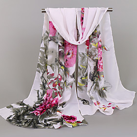 Women's Holiday Chiffon Rectangle Scarf - Floral Print / Spring / Summer / Fall