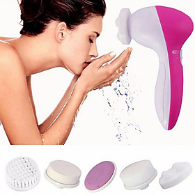 5in1 multi functional cuticle remover facial pore cleaner facial massager with 5 head powered by 2 aa battery