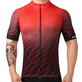 FUALRNY Men's Short Sleeve Cycling Jersey Gradient Bike Jersey Top Mountain Bike MTB Road Bike Cycling Quick Dry Sports 100% Polyester Clothing Apparel / High