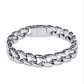 Men's Chain Bracelet Unique Design Simple Style Fashion Stainless Steel Bracelet Jewelry Silver For Christmas Gifts Daily Casual