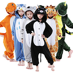 Kid's Kigurumi Pajamas Giraffe Animal Onesie Pajamas Flannel Toison White / Blue / Green Cosplay For Boys and Girls Animal Sleepwear Cartoon Festival / Holiday