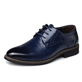 Men's Oxfords Dress Shoes Derby Shoes Business Classic Daily Party  Evening Office  Career Leather Cowhide Wear Proof Yellow Black Blue Fall Spring / EU40