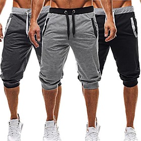Men's Running Shorts Casual Baggy Shorts Harem Cotton Fitness Gym Workout Casual Exercise Lightweight Breathability Sport Black Dark Gray Light gray / Micro-el