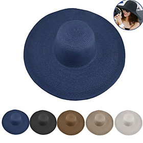 Women's Hiking Cap One Panel Wide Brim Summer Outdoor Sunscreen UV Resistant Quick Dry Breathability Hat Straw Cream White Black for Hiking Outdoor Exercise Tr