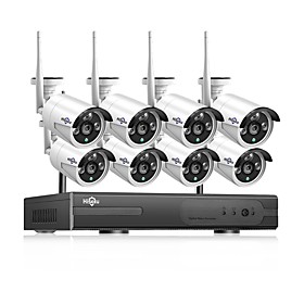 Hiseeu Wireless CCTV Camera System 960P 4ch 3MP IP Camera Waterproof outdoor P2P Home Security System Video Surveillance Kits Motion Detection Remote Viewing