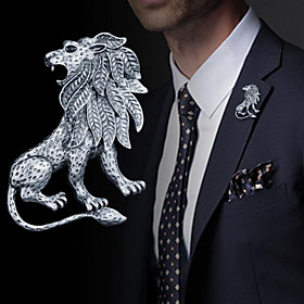 Gender:Men's; Theme:Lion; Shape:Cuboid; Style:Fashion,Vintage,British; Jewelry Type:Brooches; Occasion:Daily,Holiday; Material:Alloy; Width:3.3; Height:5.5; Design:Stylish,Vintage Style; Front page:WE; Shipping Weight:0.016; Package Dimensions:5.02.01.0; N Men's Brooches Vintage Style Stylish Lion Vintage Fashion British Brooch Jewelry Gold Silver For Daily Holiday