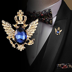 Gender:Men's; Gemstone:Cubic Zirconia; Shape:Cuboid; Style:Elegant,Fashion,British; Jewelry Type:Brooches; Occasion:Wedding,Holiday; Material:Alloy; Width:3; Height:3.5; Design:Stylish,Retro; Front page:WE; Shipping Weight:0.01; Package Dimensions:7.56.02. Men's Cubic Zirconia Brooches Retro Stylish Elegant Fashion British Brooch Jewelry Black Blue For Wedding Holiday