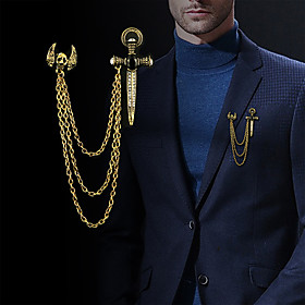 Gender:Men's; Gemstone:Cubic Zirconia; Theme:Cross,Skull; Shape:Cuboid; Style:British,Statement,Fashion; Jewelry Type:Brooches; Occasion:Daily,Holiday; Material:Alloy; Width:4; Height:5; Design:Stylish,Link / Chain; Features:Cool; Front page:WE; Shipping W Men's Cubic Zirconia Brooches Stylish Link / Chain Cross Skull Statement Fashion British Brooch Jewelry Gold Silver For Daily Holiday