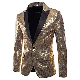 Season:Fall Winter,Winter; Fabric:Polyester; Sleeve Length:Long Sleeve; Look After Me:Hand wash; Gender:Men's; Size Suggestion:This Style is TRUE to SIZE.; Style:Punk Gothic,Basic; Elasticity:Micro-elastic; Occasion:Club,Party; Age Group:Adults; Outerwea Men's Blazer Regular Solid Colored Party Club Basic Punk Gothic Black / Blue / Purple S / M / L