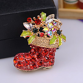 Gender:Men's; Gemstone:AAA Cubic Zirconia; Quantity:1pc; Theme:Shoe,Santa Suits; Shape:irregular; Style:Cartoon,Cute,Classic; Jewelry Type:Brooches; Occasion:Christmas,Daily; Material:Rhinestone,Alloy; Width:4; Height:4; Design:Classic; Features:Cool,Cute; Men's AAA Cubic Zirconia Brooches Classic Santa Suits Shoe Classic Cartoon Cute Rhinestone Brooch Jewelry White / Red Red For Christmas Daily