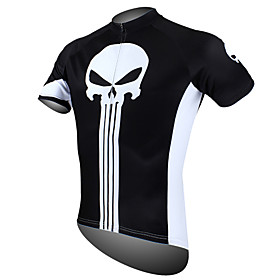 21Grams Men's Short Sleeve Cycling Jersey Polyester Yellow Red Blue Skull Bike Jersey Top Mountain Bike MTB Road Bike Cycling Breathable Quick Dry Ultraviolet