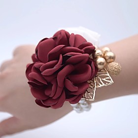 Wedding Flowers Wrist Corsages Wedding / Wedding Party 18K Gold Plated / Bead 0-10 cm