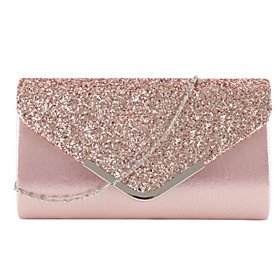 Women's Bags PU Leather Evening Bag Glitter Solid Color Glitter Shine Party Event / Party Holiday Evening Bag Wedding Bags Handbags Black Blushing Pink Gold Si