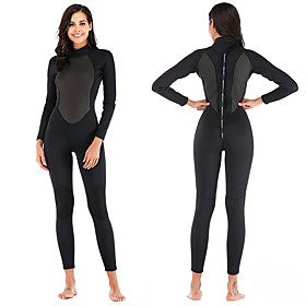 SBART Women's Full Wetsuit 3mm SCR Neoprene Diving Suit Thermal Warm Quick Dry Micro-elastic Long Sleeve Back Zip - Swimming Diving Surfing Scuba Patchwork Aut