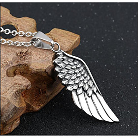 Men's Pendant Necklace Classic Angel Wings Fashion Steel Stainless Silver 51 cm Necklace Jewelry 1pc For Gift Daily