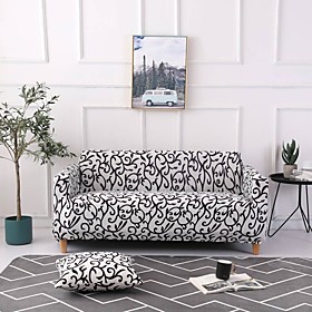 Sofa Cover Multi Color / Neutral Printed Polyester Slipcovers