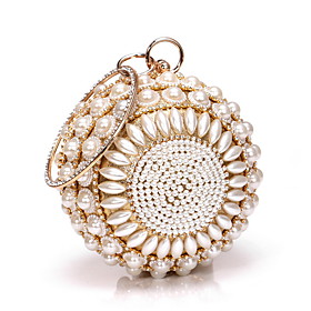 Women's Bags Alloy Evening Bag Pearls Crystals Pearl Party Event / Party Daily Evening Bag Wedding Bags Handbags Gold Silver