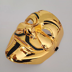 Mask Inspired by V for Vendetta Golden Silver Halloween Halloween Masquerade Adults' Men's