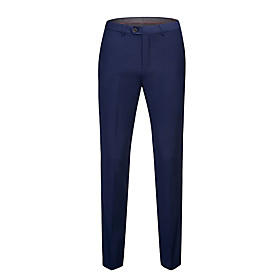 Fabric:Polyester; Gender:Men's; Style:Basic; Elasticity:Micro-elastic; Details:Belt Not Included; Fit Type:Regular Fit; Waistline:Mid Waist; Pattern:Solid Colored; Design:Classic; Special Size:Normal; Pants Type:Dress Pants; Fly Type:Zipper; Front page:WE; Men's Basic Dress Pants Pants Solid Colored Black White Blue Classic White Black Blue 30 31 32