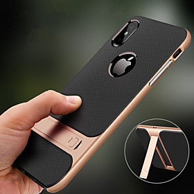 Case for Apple iPhone XR XS Max with Stand Shockproof Back Cover Solid Colored Hard TPU XS X 8 Plus 8 7 Plus 7 6s Plus 6s 6 Plus 6